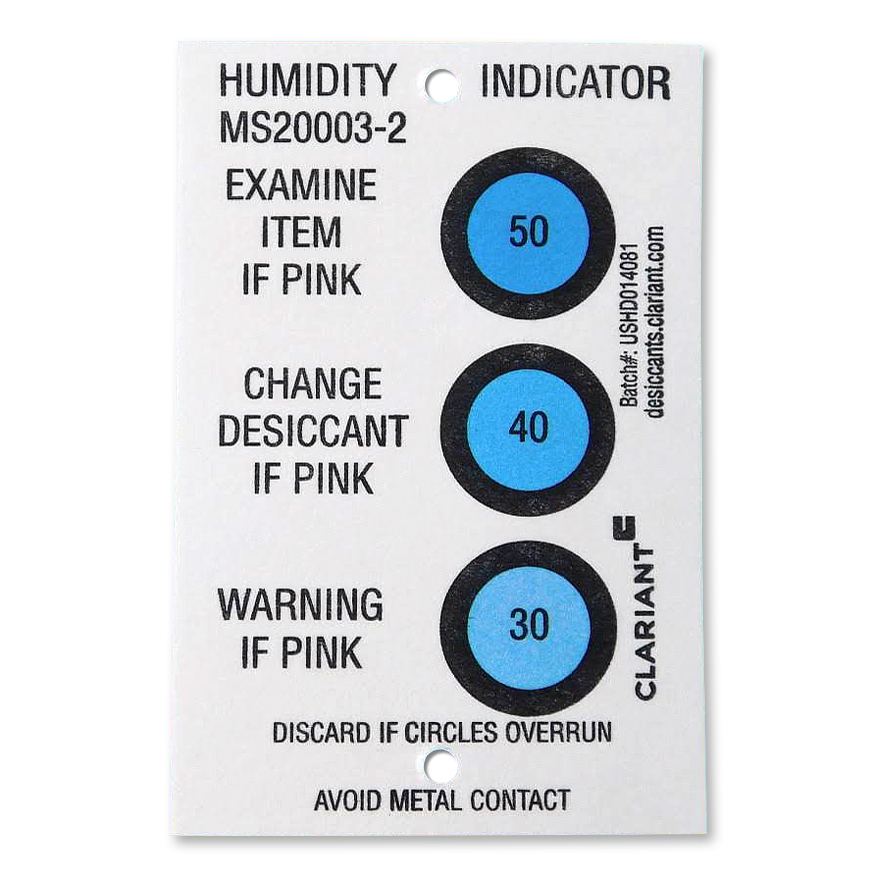 Clariant® Humidity Indicator Card, 3 Spot Reversible | 50 pcs